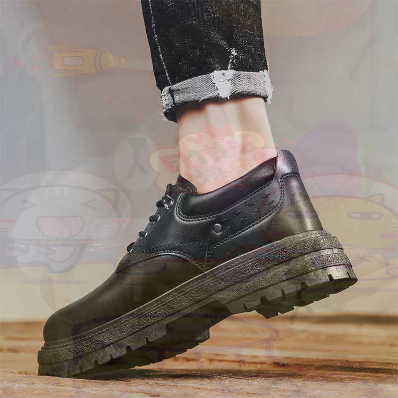Kawaii Tech Accessories - Donker natuurlijk leer Mode-sneakers Tennis Herensneakers